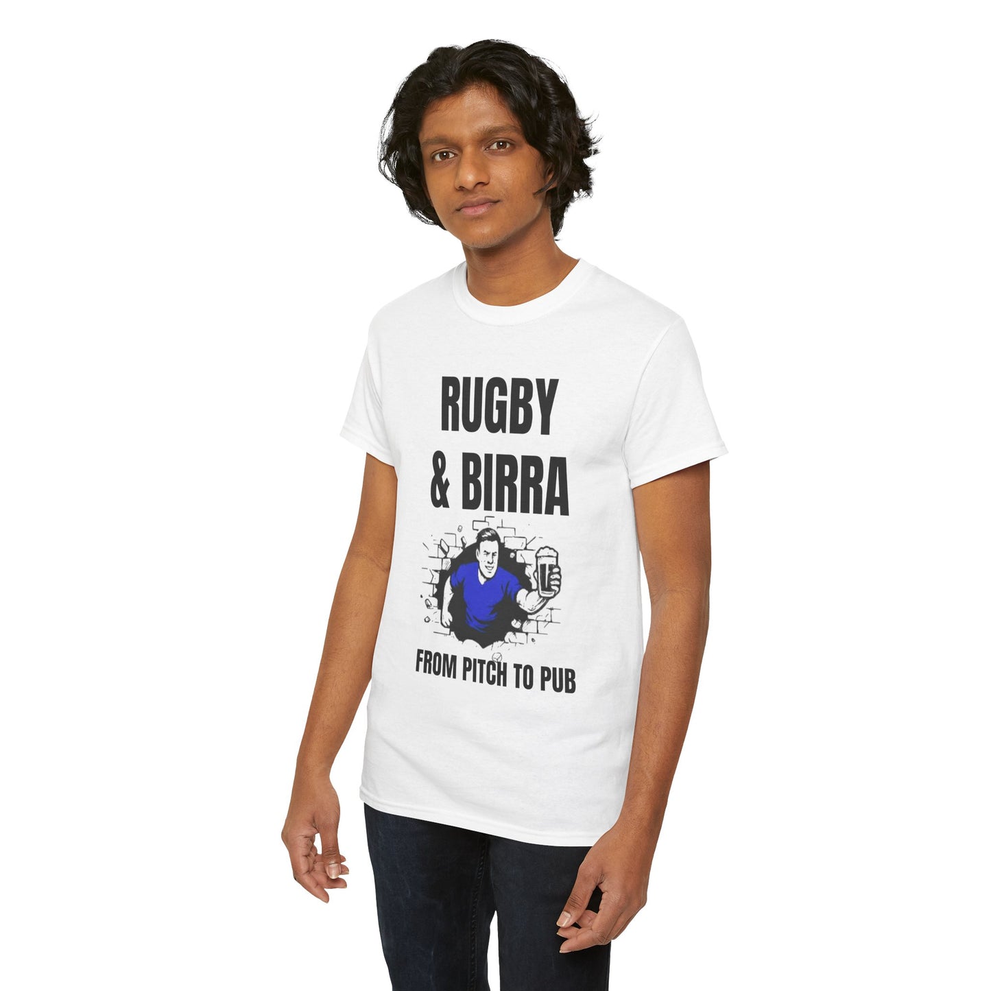 Rugby & Beer T-Shirt – From the Pitch to the Pub | Italian Rugby Fans Tee