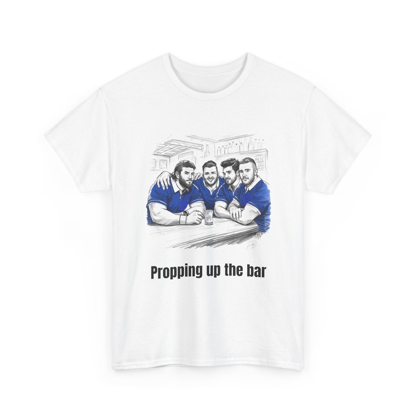 Propping Up The Bar – Funny Scottish Rugby T-Shirt for Fans & Gifts