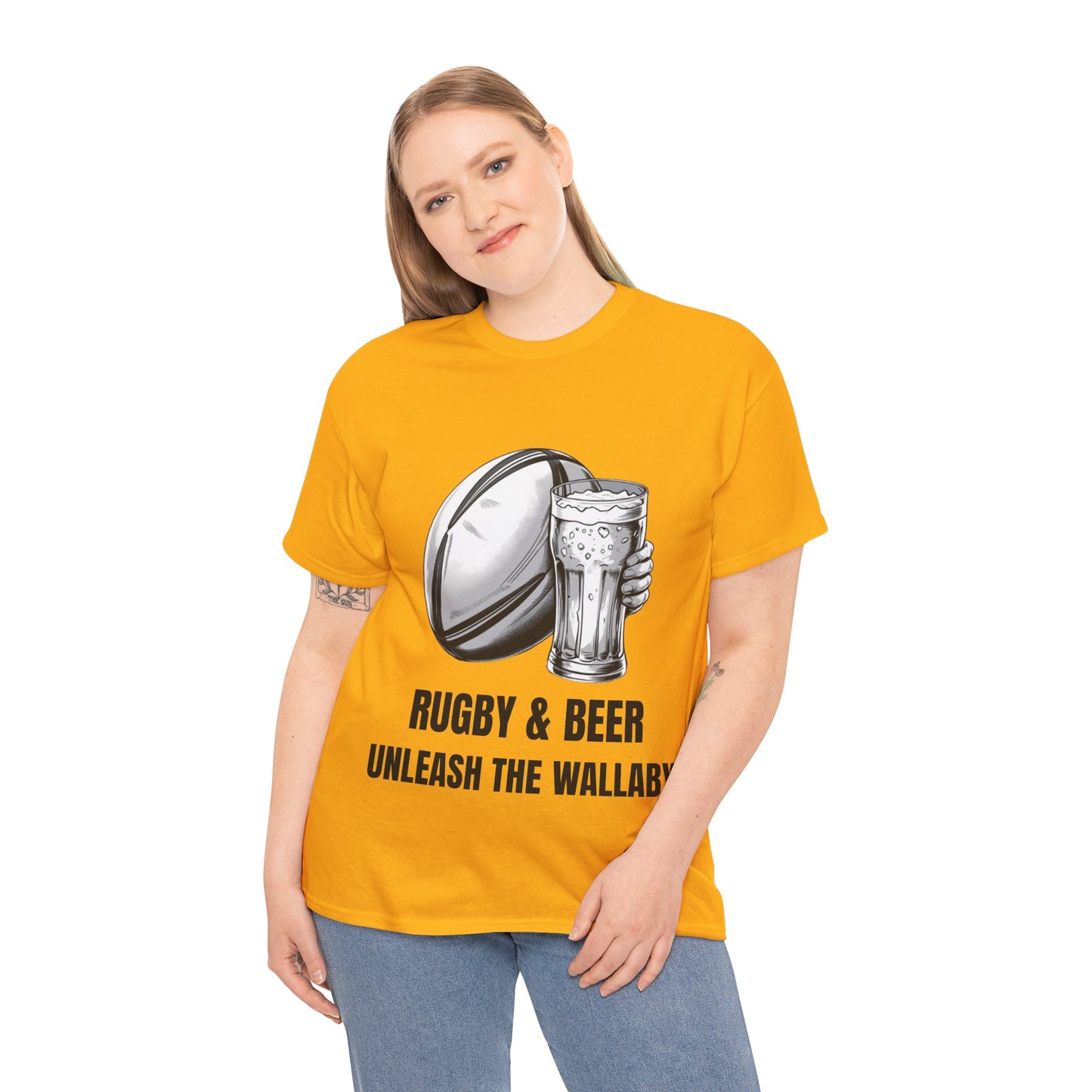 Rugby & Beer ¨Unleash the Wallaby¨ T-Shirt - Australian Rugby Fan Matchday Gift