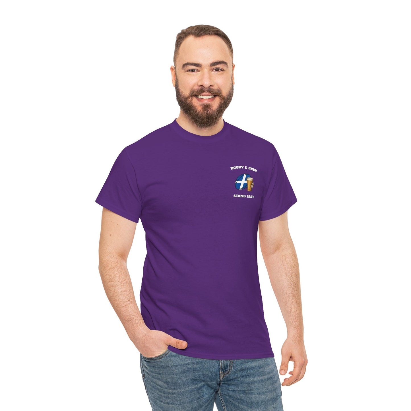 Scotland Rugby & Beer T-Shirt – Stand Fast | Scottish Rugby Fan Shirt