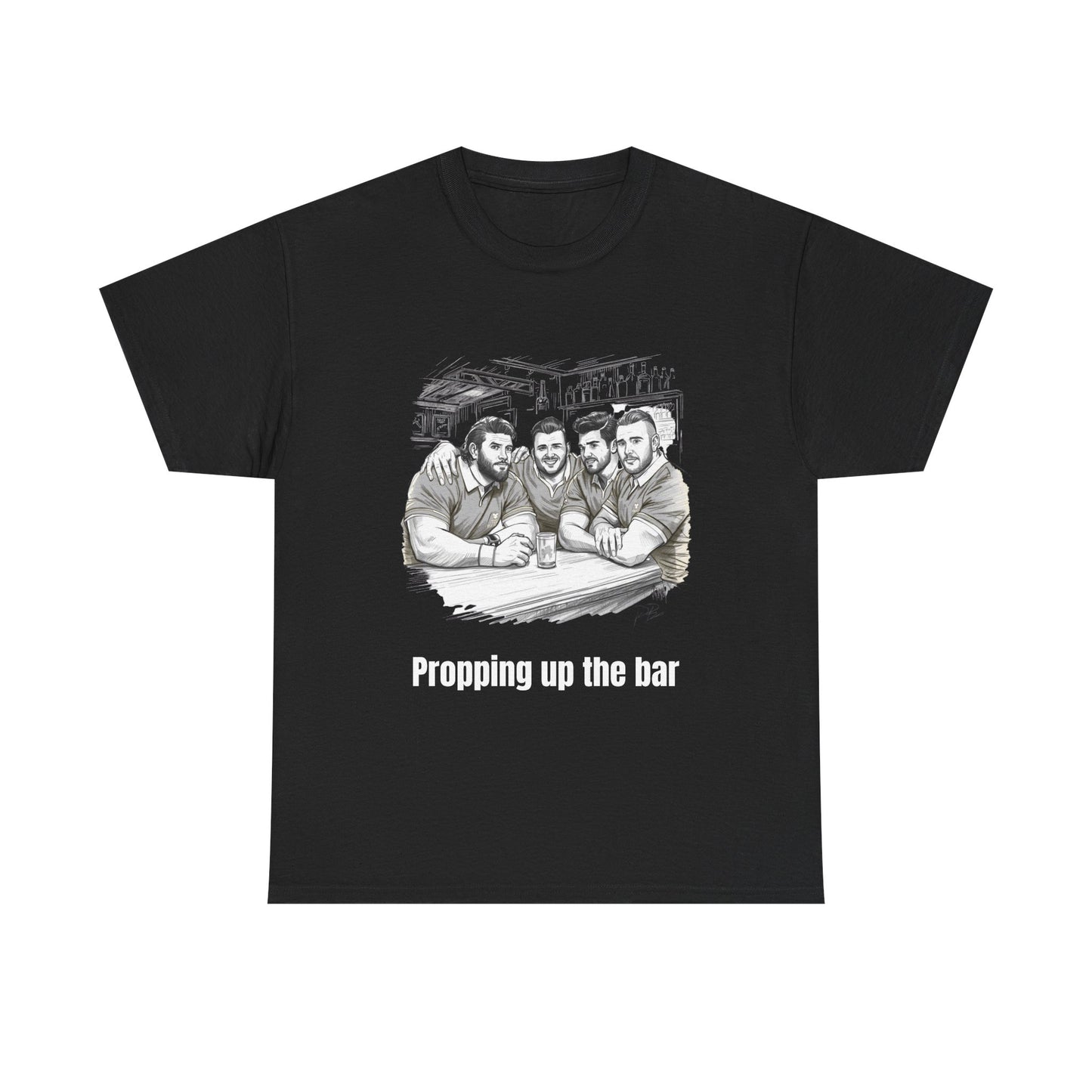 Propping Up The Bar – Funny English Rugby T-Shirt for Fans & Gifts