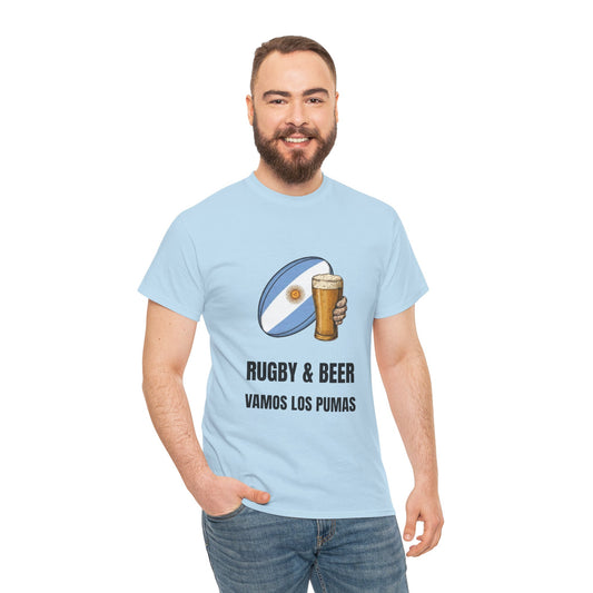 Argentina Rugby & Beer T-Shirt - Vamos Los Pumas Fan Tee | Match Day Apparel