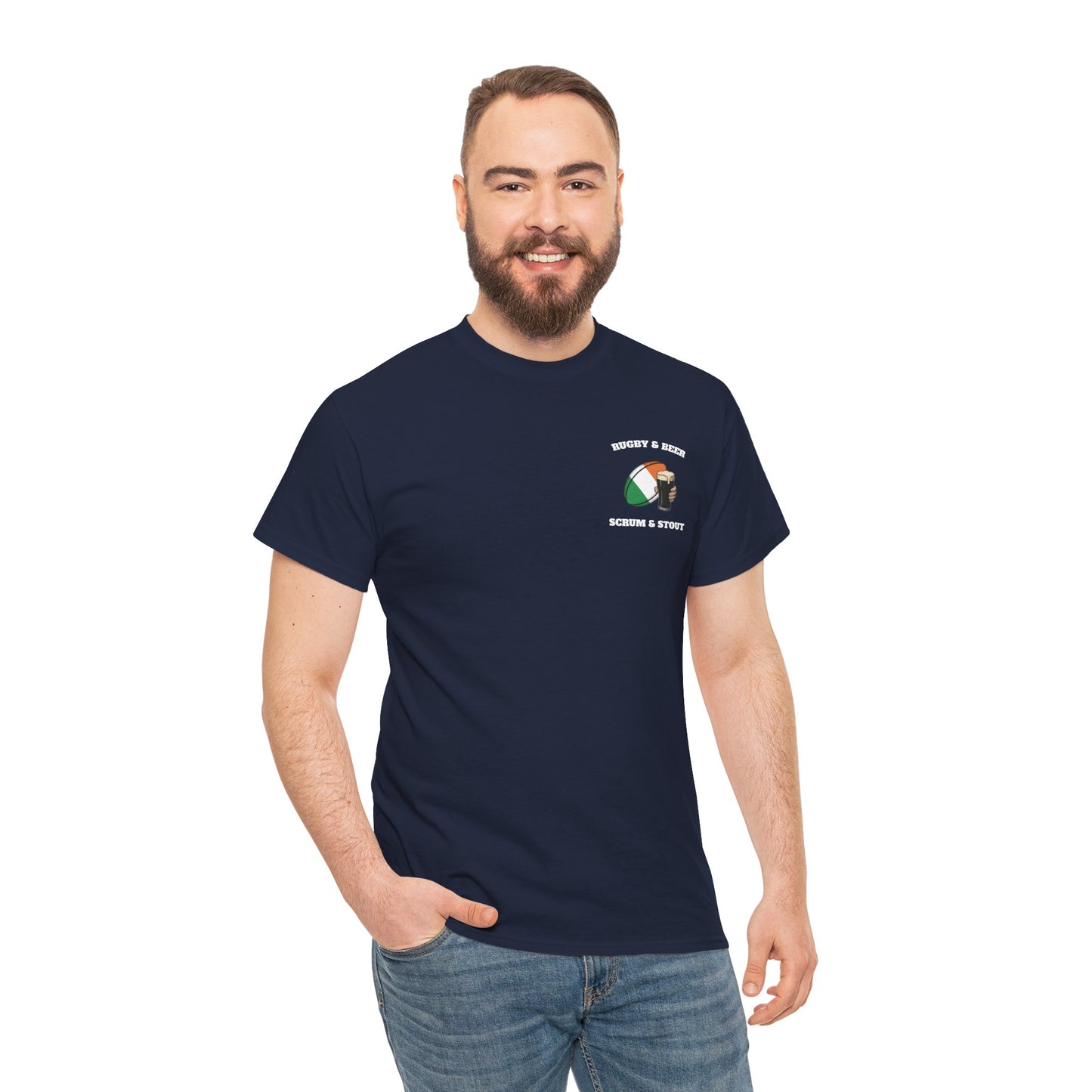Ireland Rugby & Beer T-Shirt – Scrum & Stout | Irish Rugby Fan Shirt
