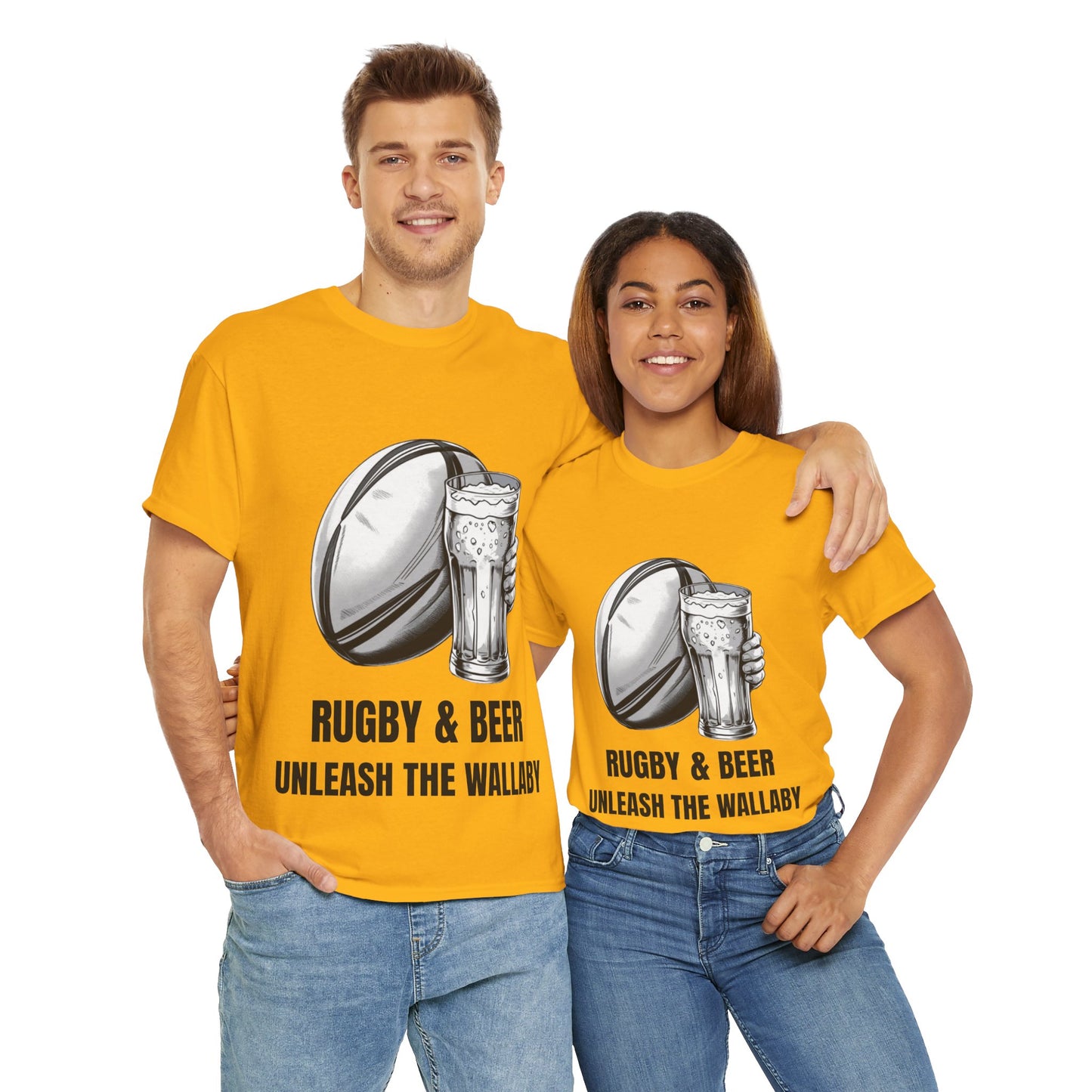 Rugby & Beer ¨Unleash the Wallaby¨ T-Shirt - Australian Rugby Fan Matchday Gift