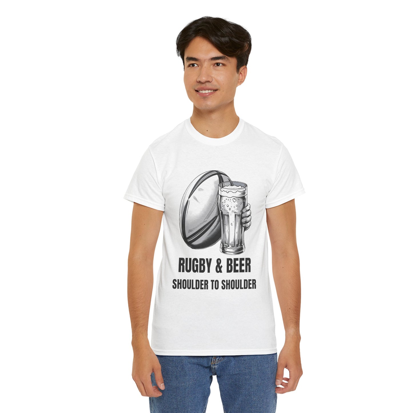 Rugby & Beer “Shoulder to Shoulder” T-Shirt – Irish Rugby Fan Matchday Gift