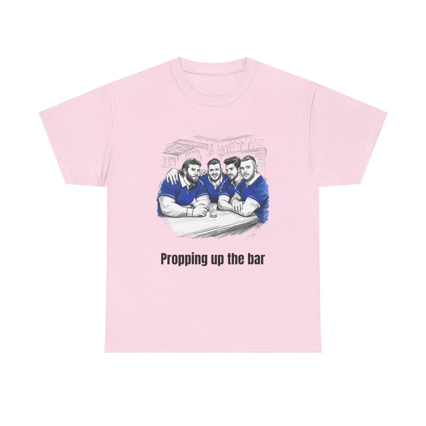 Propping Up The Bar – Funny Scottish Rugby T-Shirt for Fans & Gifts