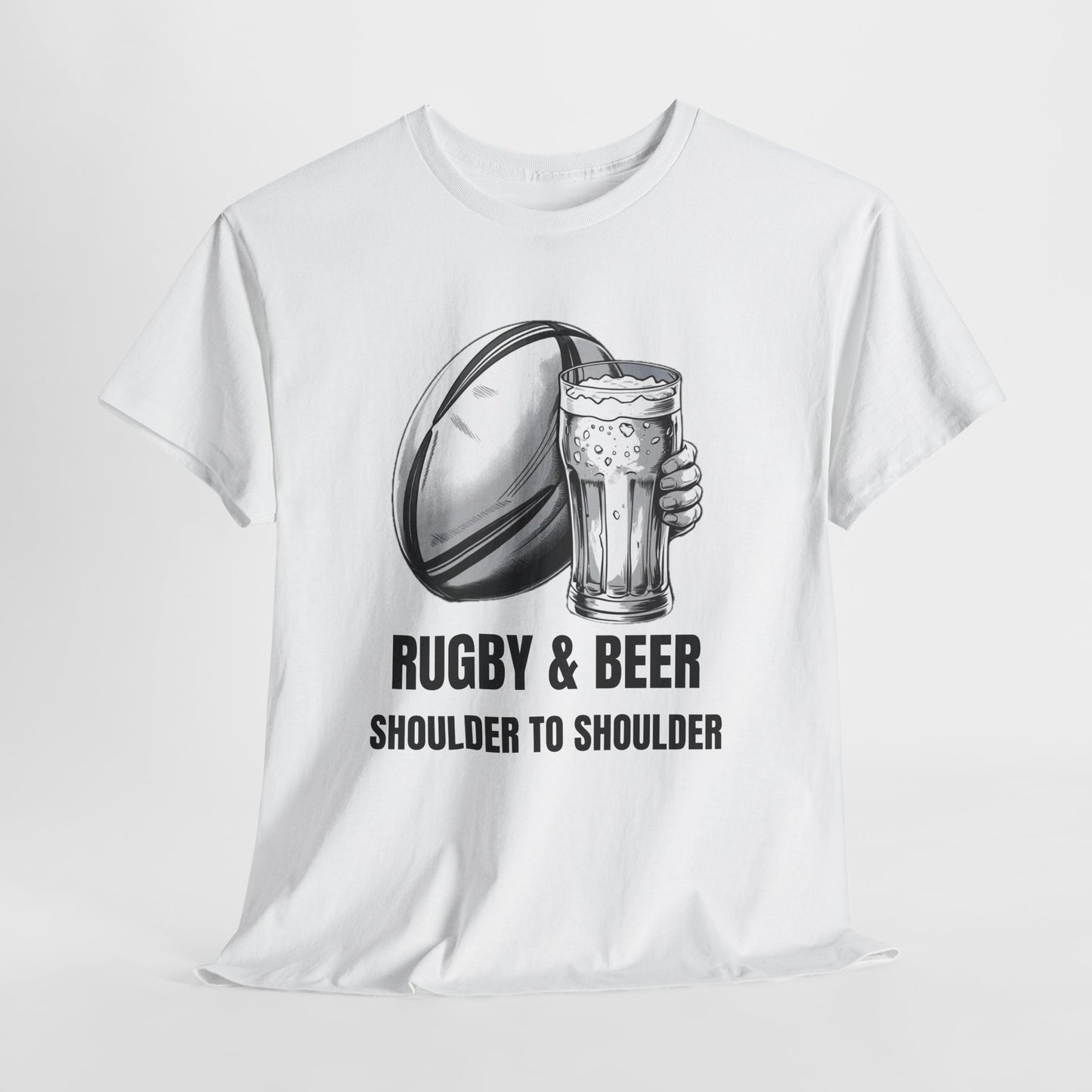 Rugby & Beer “Shoulder to Shoulder” T-Shirt – Irish Rugby Fan Matchday Gift