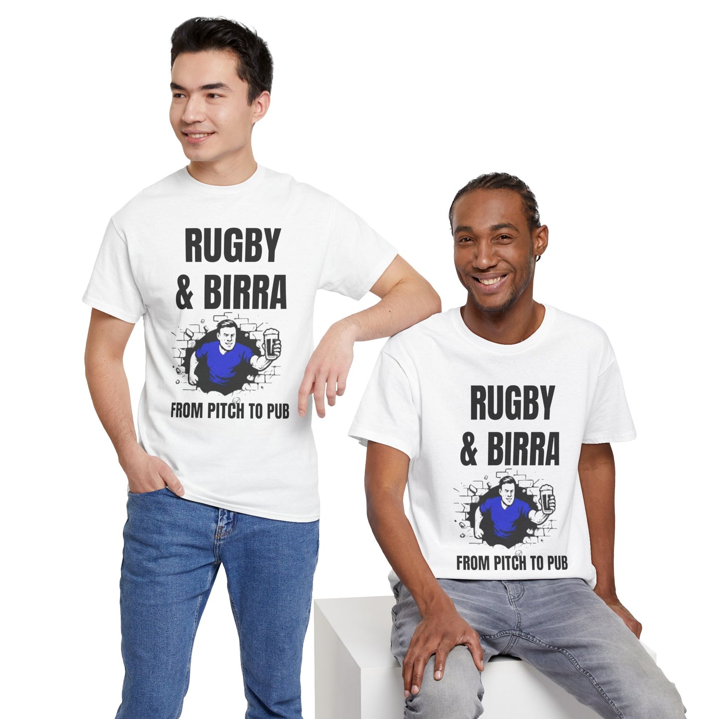 Rugby & Beer T-Shirt – From the Pitch to the Pub | Italian Rugby Fans Tee