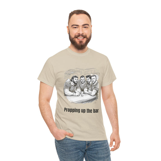 Propping Up The Bar – Funny English Rugby T-Shirt for Fans & Gifts