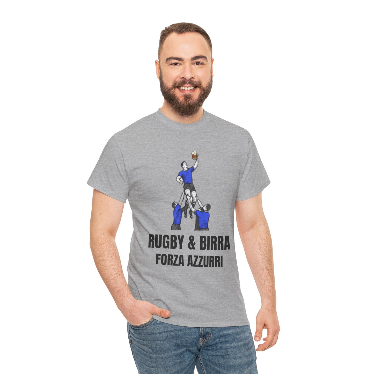 Forza Azzurri Italy Rugby T-Shirt | Rugby & Birra Fan Tee