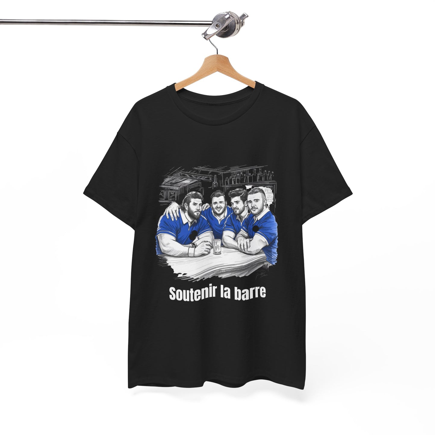Propping up the Bar – Funny French Rugby T-Shirt for Fans and Gifts