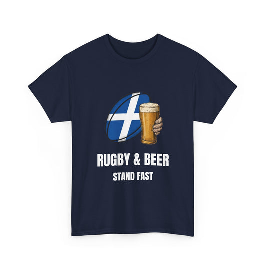 Rugby & Beer “Stand Fast” T-Shirt – Scotland Rugby Fan Matchday Gift