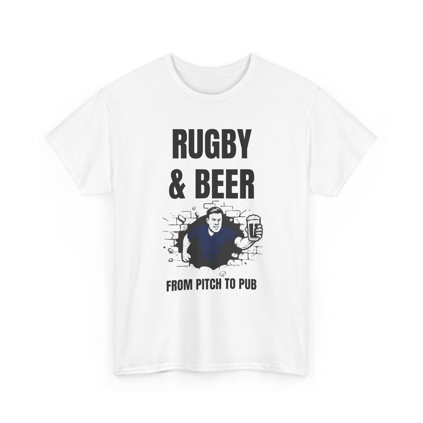 Rugby & Beer T-Shirt – From the Pitch to the Pub | Scottish Rugby Fans Tee