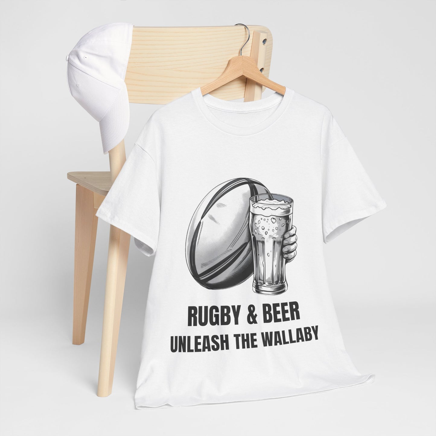 Rugby & Beer ¨Unleash the Wallaby¨ T-Shirt - Australian Rugby Fan Matchday Gift