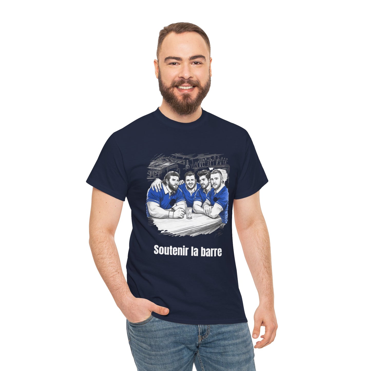 Propping up the Bar – Funny French Rugby T-Shirt for Fans and Gifts