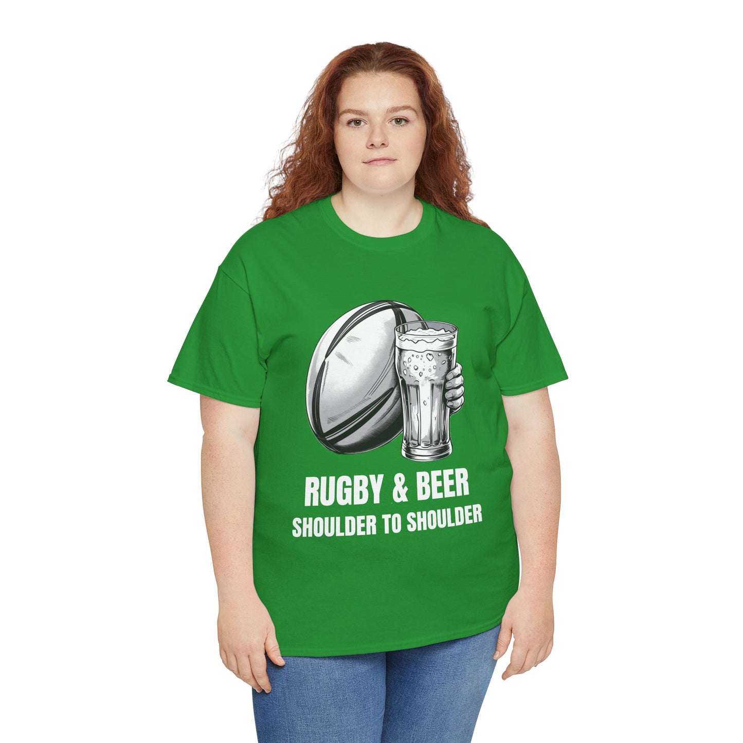 Rugby & Beer “Shoulder to Shoulder” T-Shirt – Irish Rugby Fan Matchday Gift