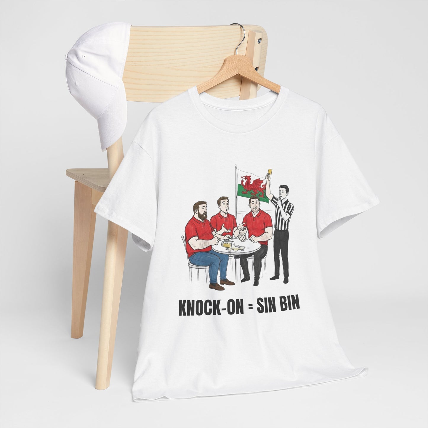 Welsh Rugby & Beer T-Shirt – Yellow Card Pint Spill | Funny Rugby Fans Tee