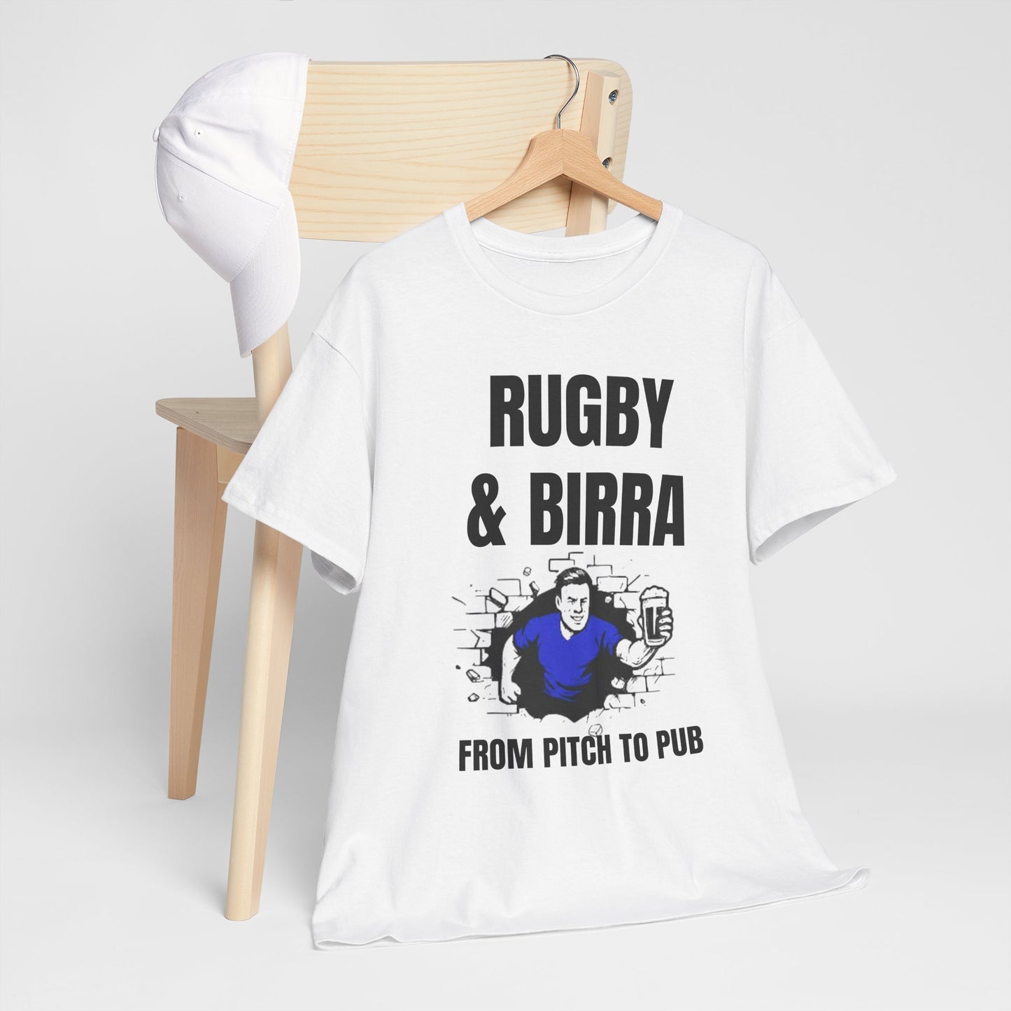 Rugby & Beer T-Shirt – From the Pitch to the Pub | Italian Rugby Fans Tee