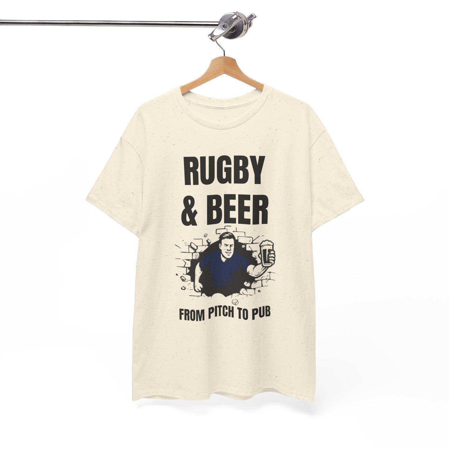 Rugby & Beer T-Shirt – From the Pitch to the Pub | Scottish Rugby Fans Tee