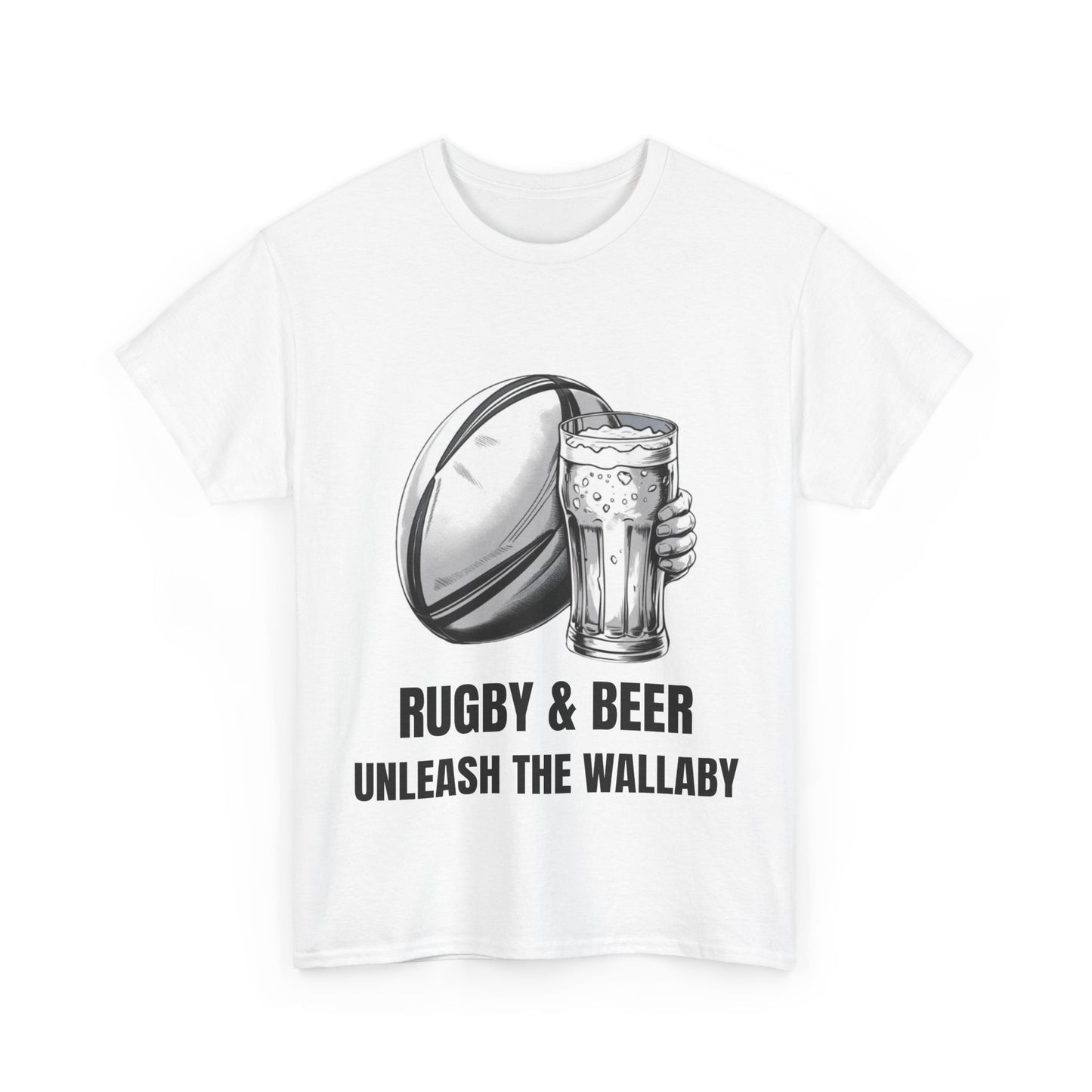 Rugby & Beer ¨Unleash the Wallaby¨ T-Shirt - Australian Rugby Fan Matchday Gift