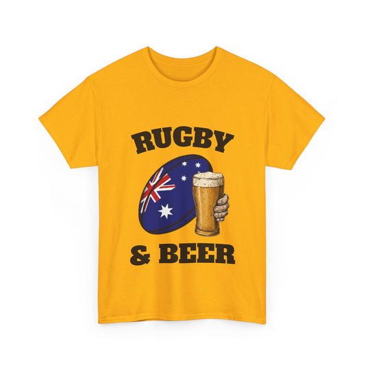 Rugby & Beer Australia T-Shirt – Wallabies Rugby Fans Match Day Tee