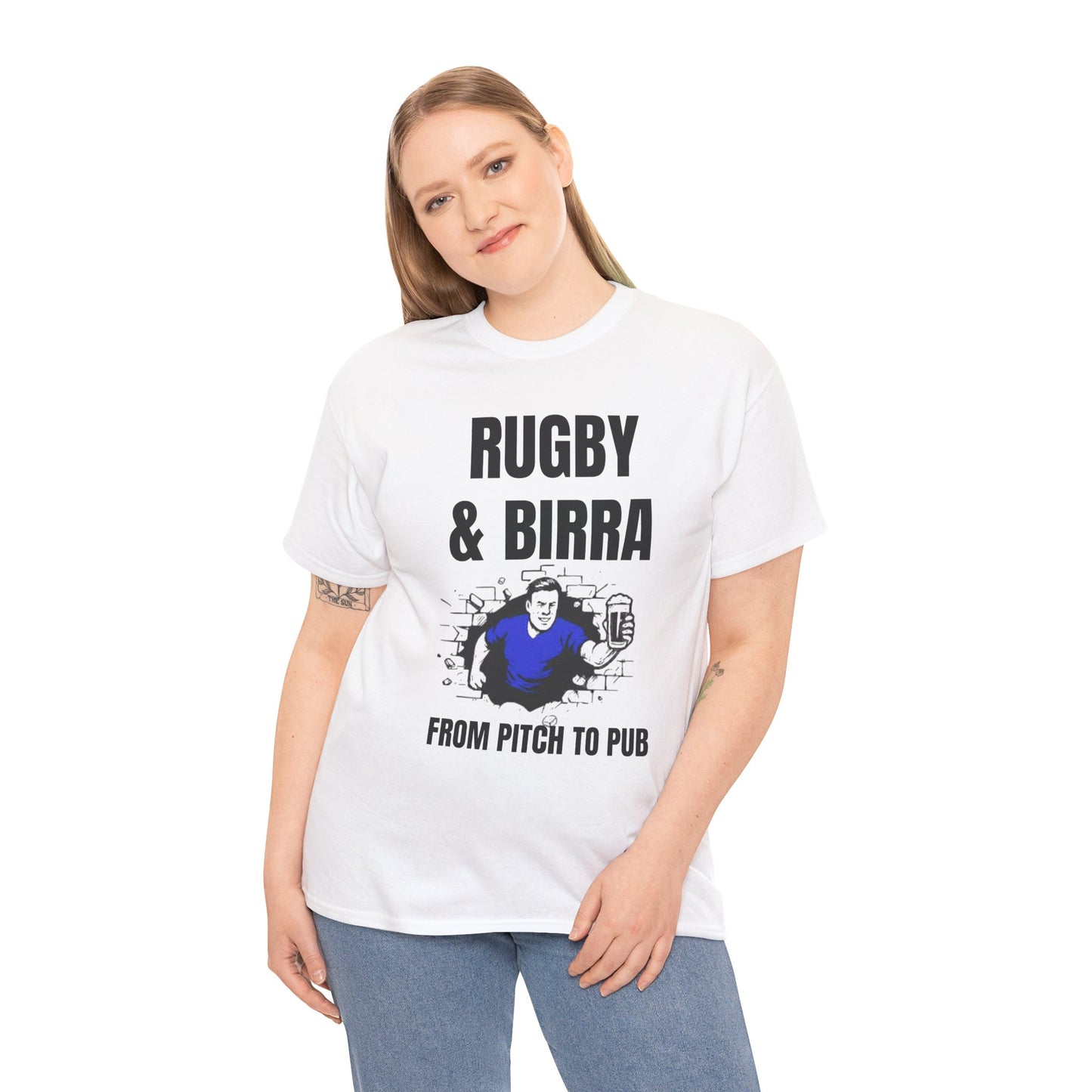 Rugby & Beer T-Shirt – From the Pitch to the Pub | Italian Rugby Fans Tee