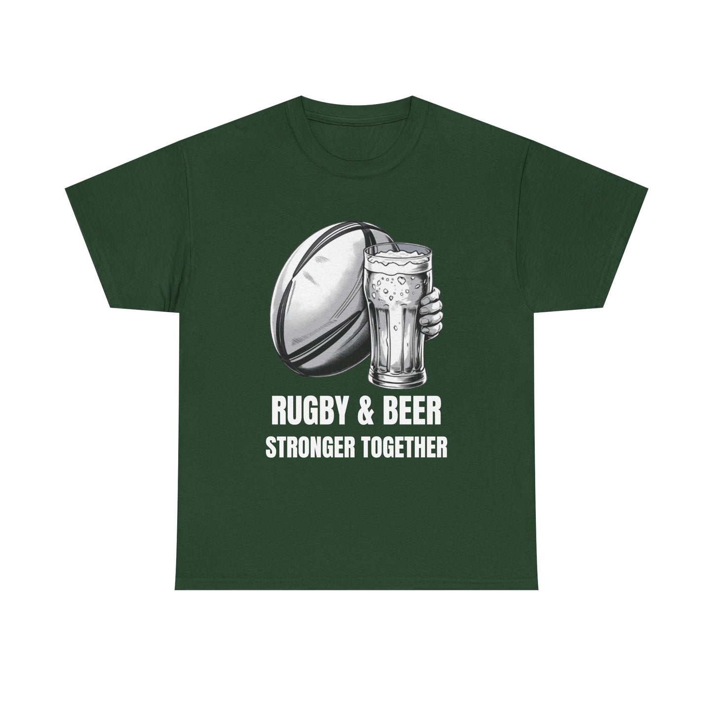 Rugby & Beer ¨Stronger together¨ T-Shirt - South African Rugby Fan Matchday Gift