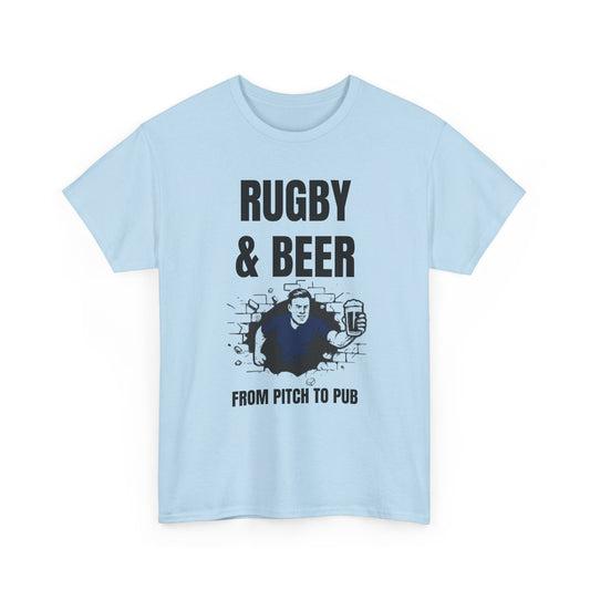 T-shirt Rugby et bière – Du terrain au pub | T-shirt des supporters de rugby écossais 