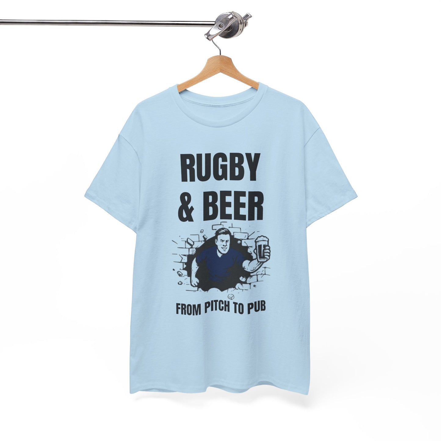 Rugby & Beer T-Shirt – From the Pitch to the Pub | Scottish Rugby Fans Tee