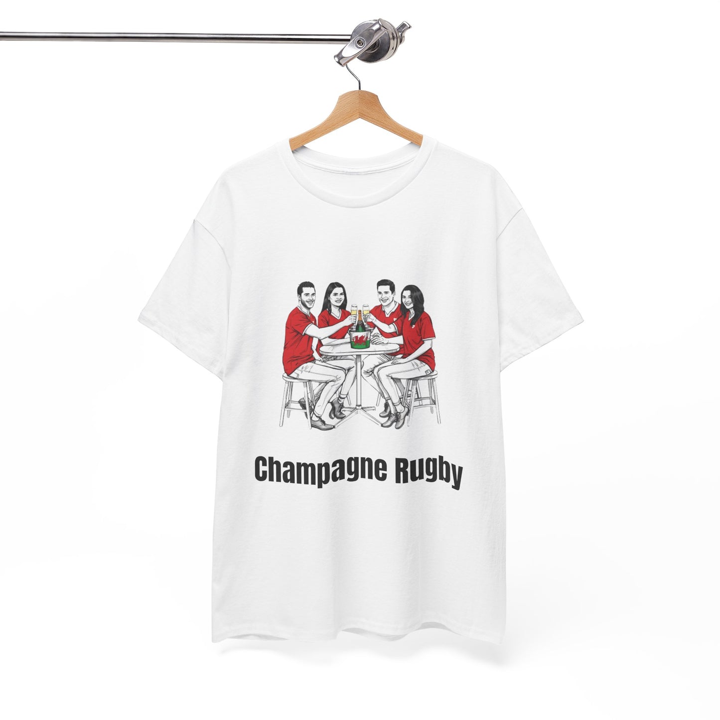 Champagne Rugby T-shirt - Six Nations Wales Fan Gift
