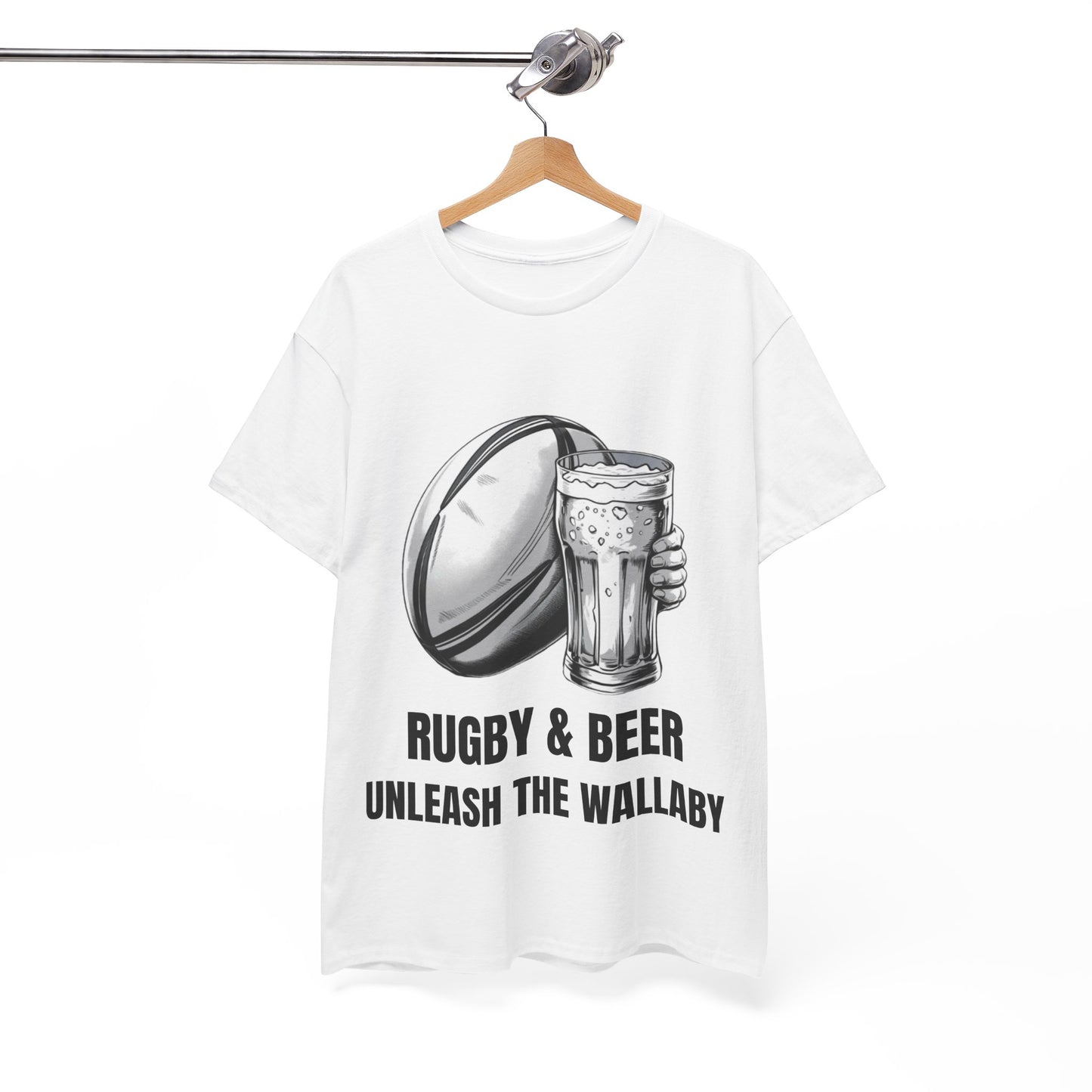 Rugby & Beer ¨Unleash the Wallaby¨ T-Shirt - Australian Rugby Fan Matchday Gift