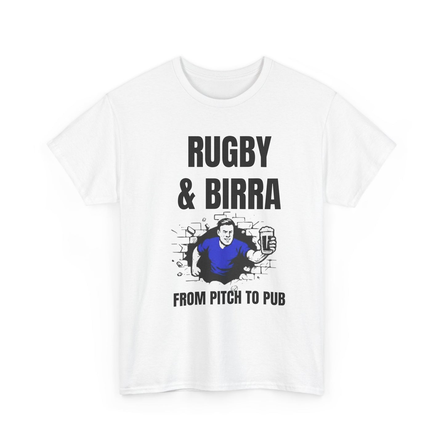 Rugby & Beer T-Shirt – From the Pitch to the Pub | Italian Rugby Fans Tee