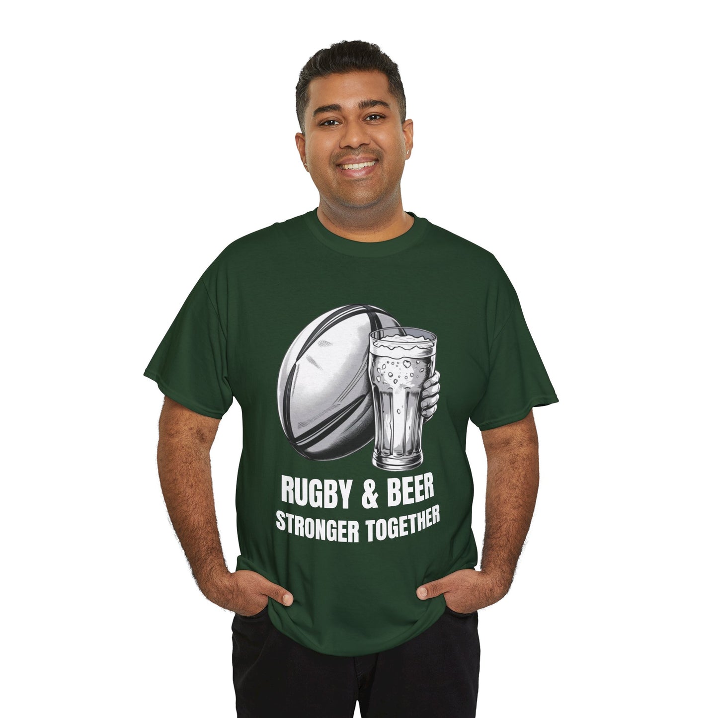 Rugby & Beer ¨Stronger together¨ T-Shirt - South African Rugby Fan Matchday Gift