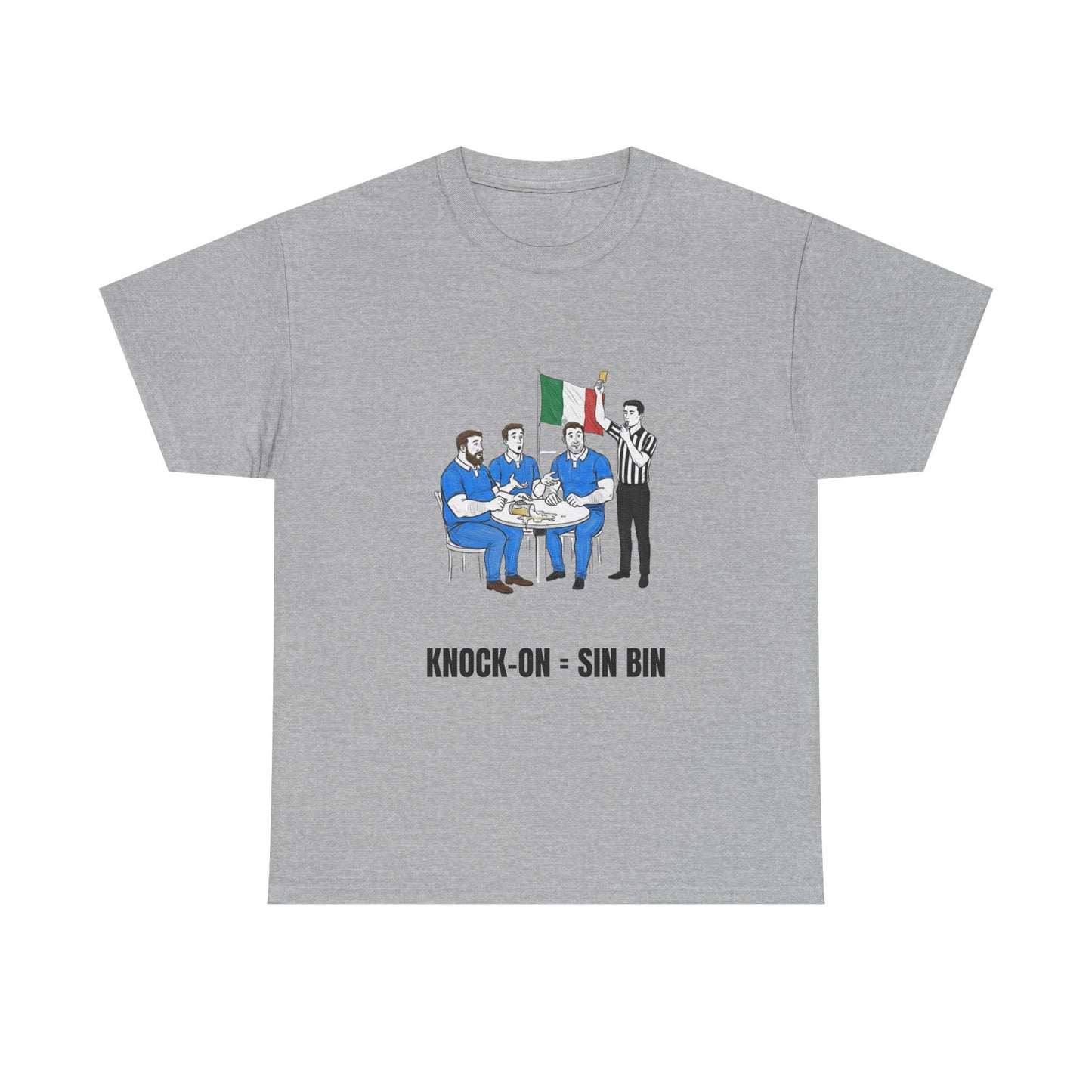 Italian Rugby & Beer T-Shirt – Yellow Card Pint Spill | Funny Rugby Fans Tee