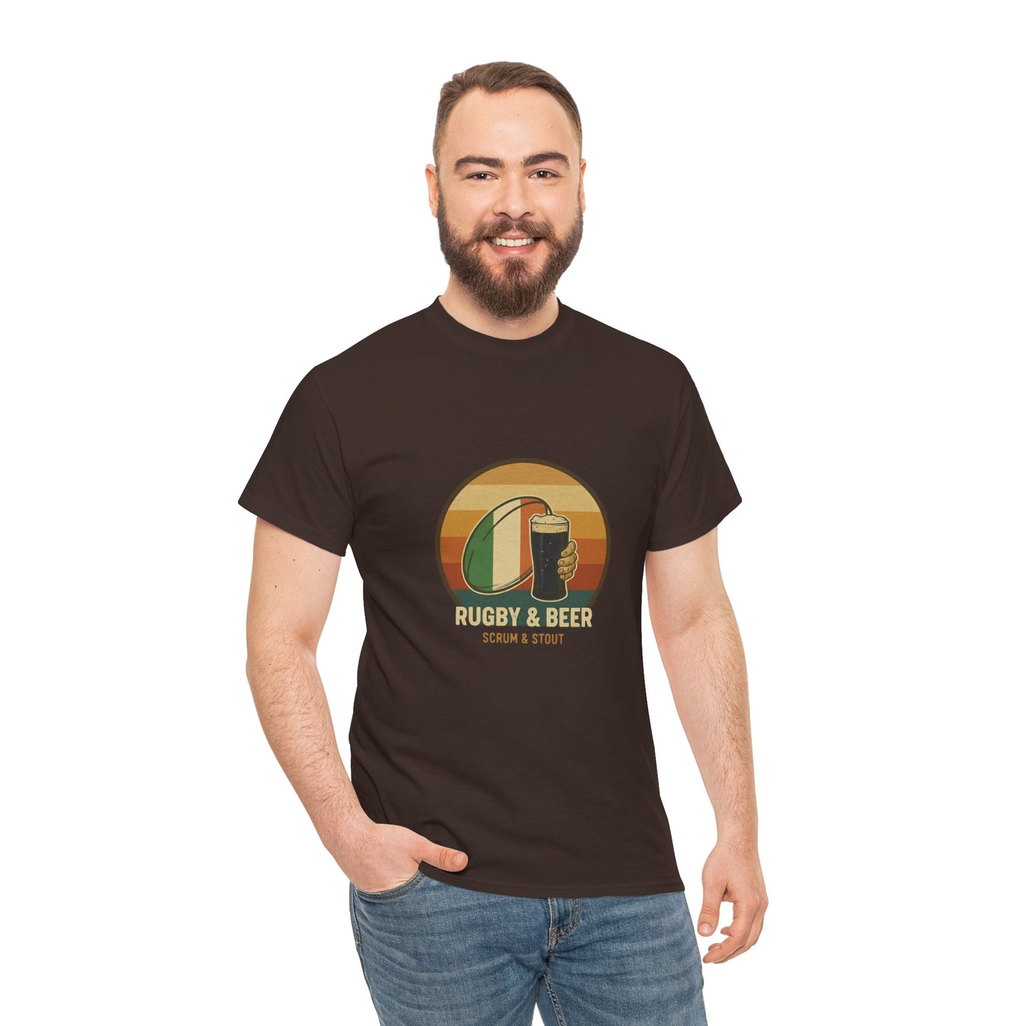 Vintage Irish Rugby T-Shirt | Rugby & Beer “Scrum & Stout” – Funny Irish Rugby Top