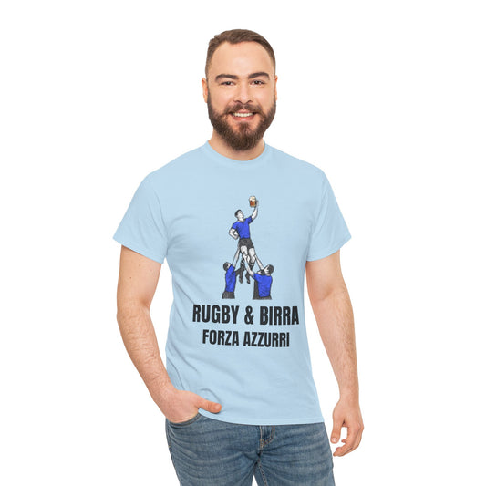 Forza Azzurri Italy Rugby T-Shirt | Rugby & Birra Fan Tee