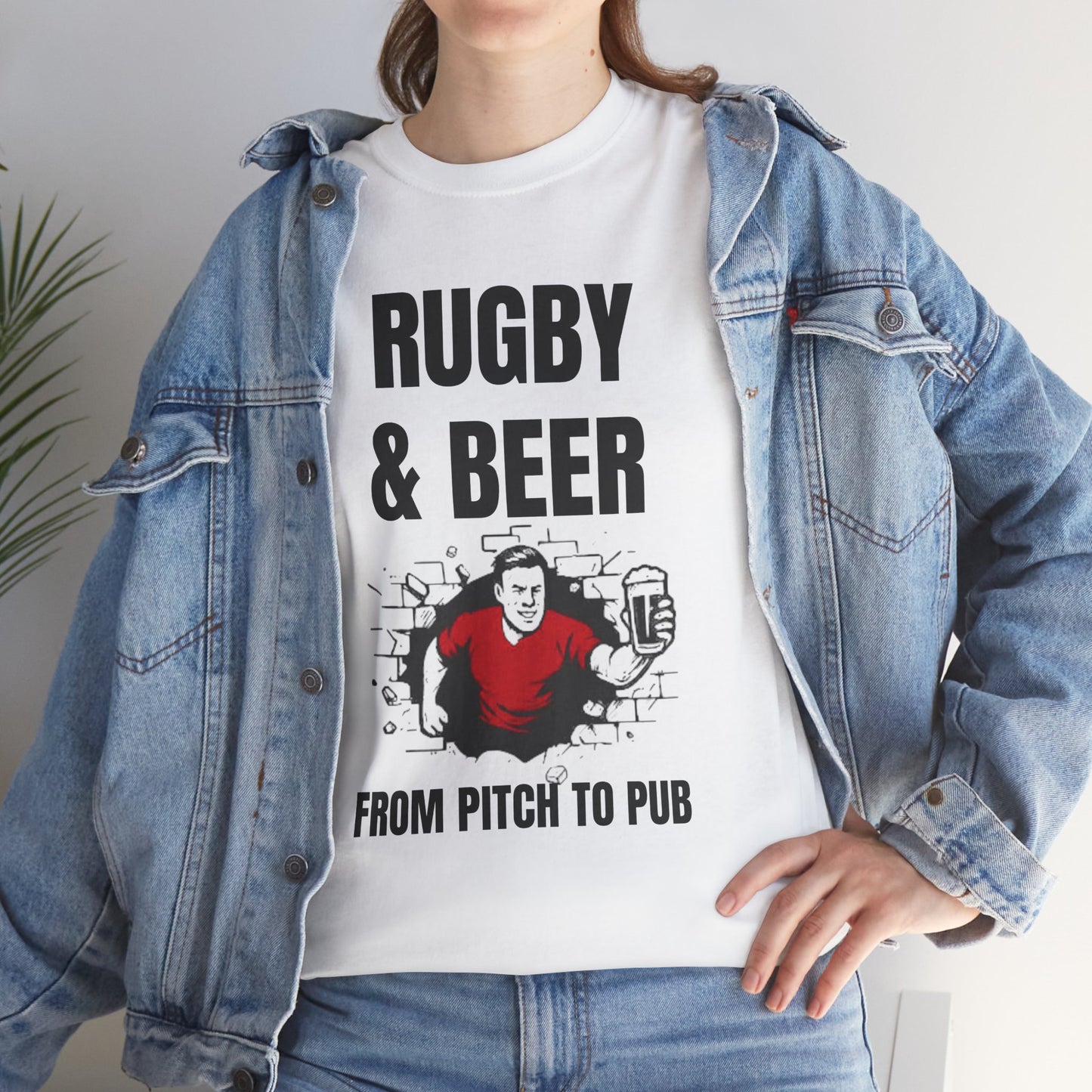 Rugby & Beer T-Shirt – From the Pitch to the Pub | Welsh Rugby Fans Tee