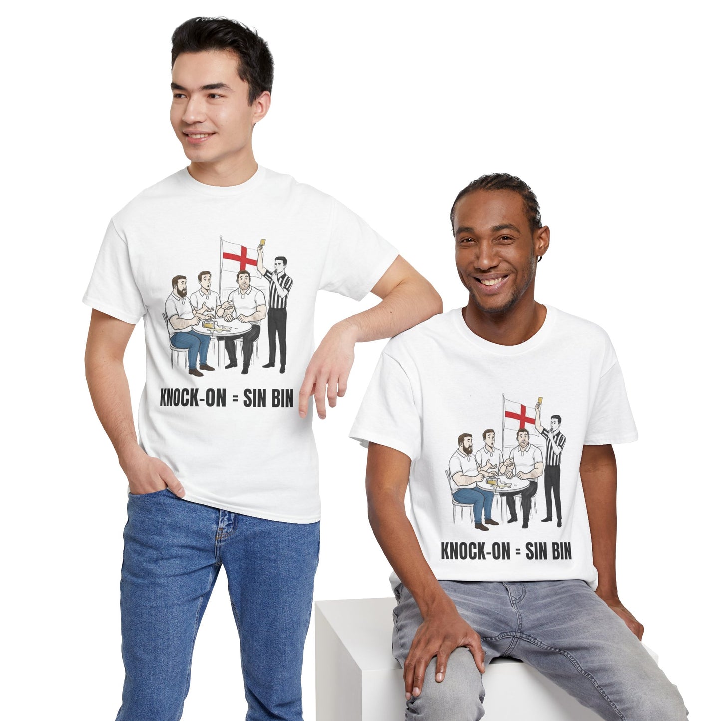English Rugby & Beer T-Shirt – Yellow Card Pint Spill | Funny Rugby Fans Tee