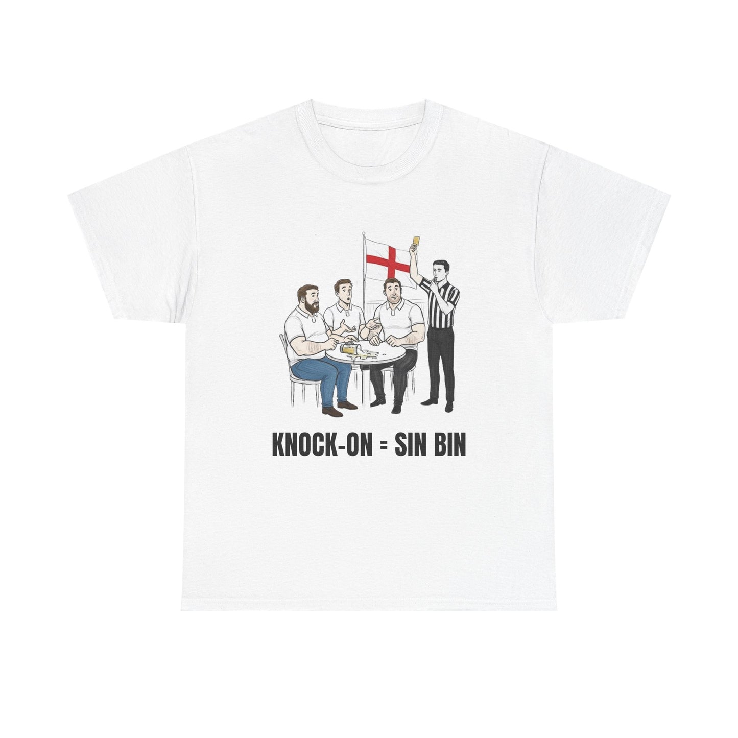 English Rugby & Beer T-Shirt – Yellow Card Pint Spill | Funny Rugby Fans Tee