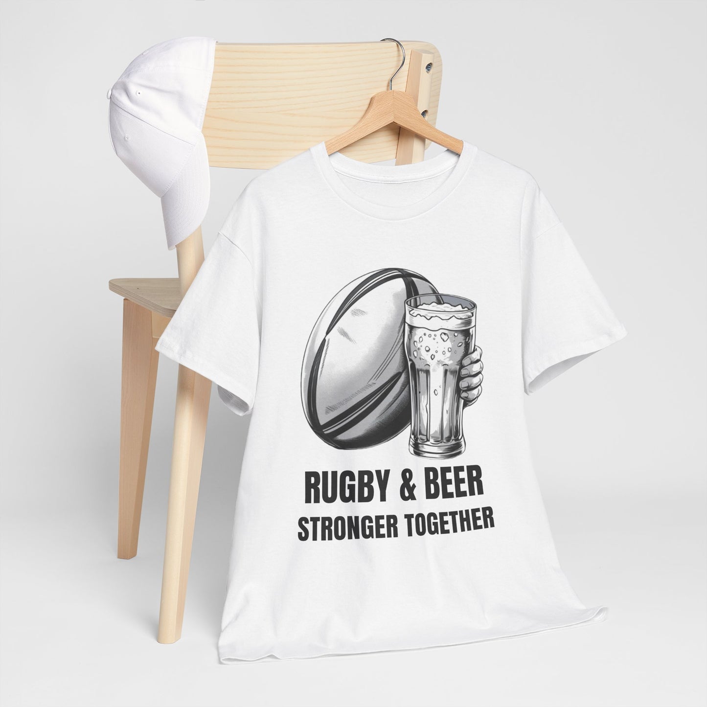 Rugby & Beer ¨Stronger together¨ T-Shirt - South African Rugby Fan Matchday Gift