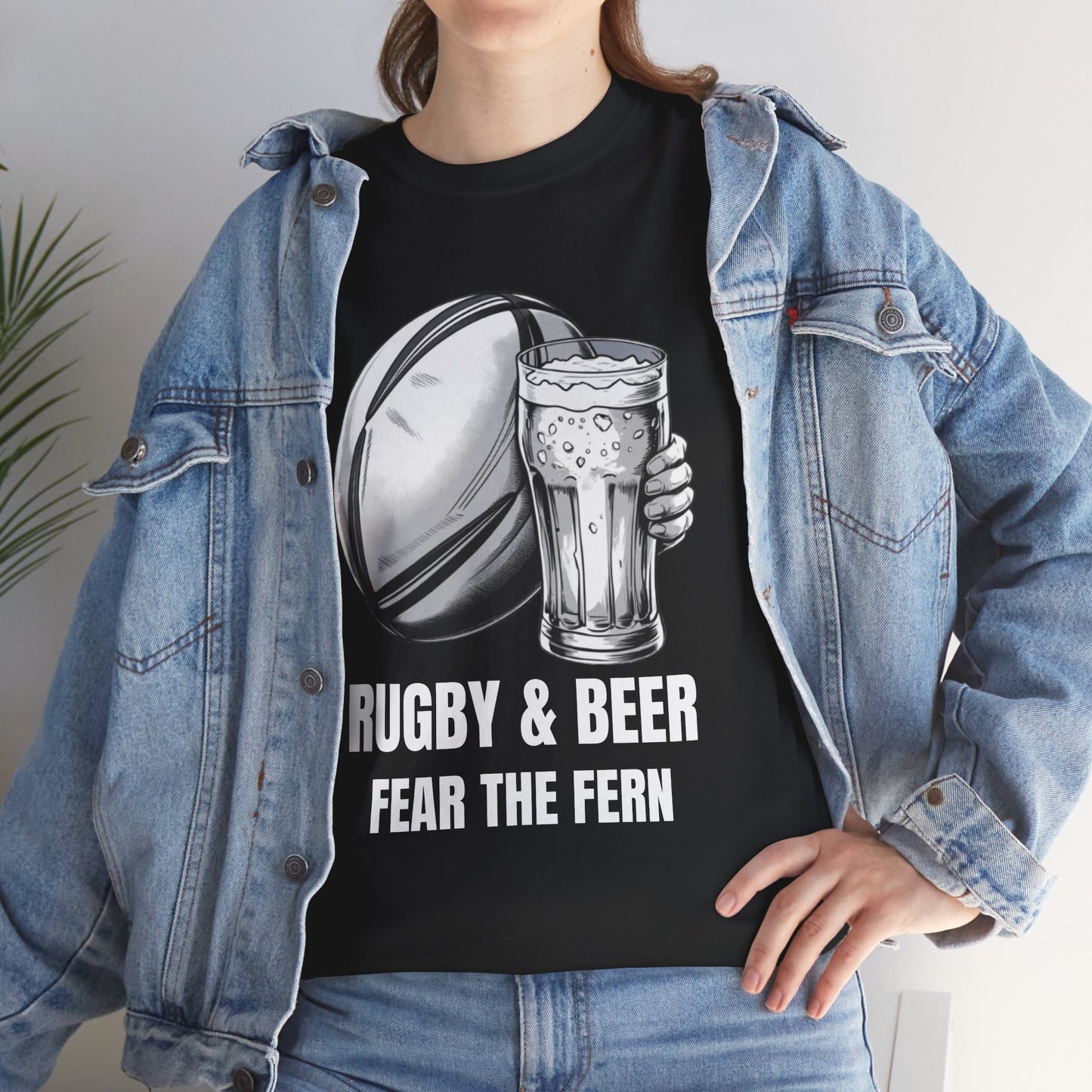 Rugby & Beer ¨Fear the Fern¨ T-Shirt - New Zealand Rugby Fan Matchday Gift