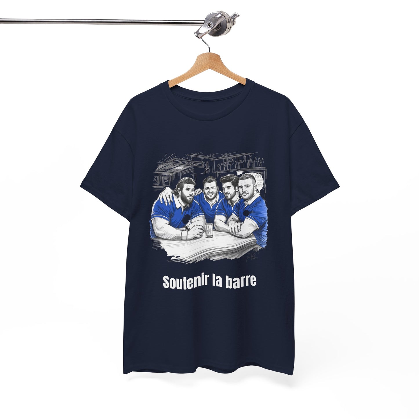 Propping up the Bar – Funny French Rugby T-Shirt for Fans and Gifts