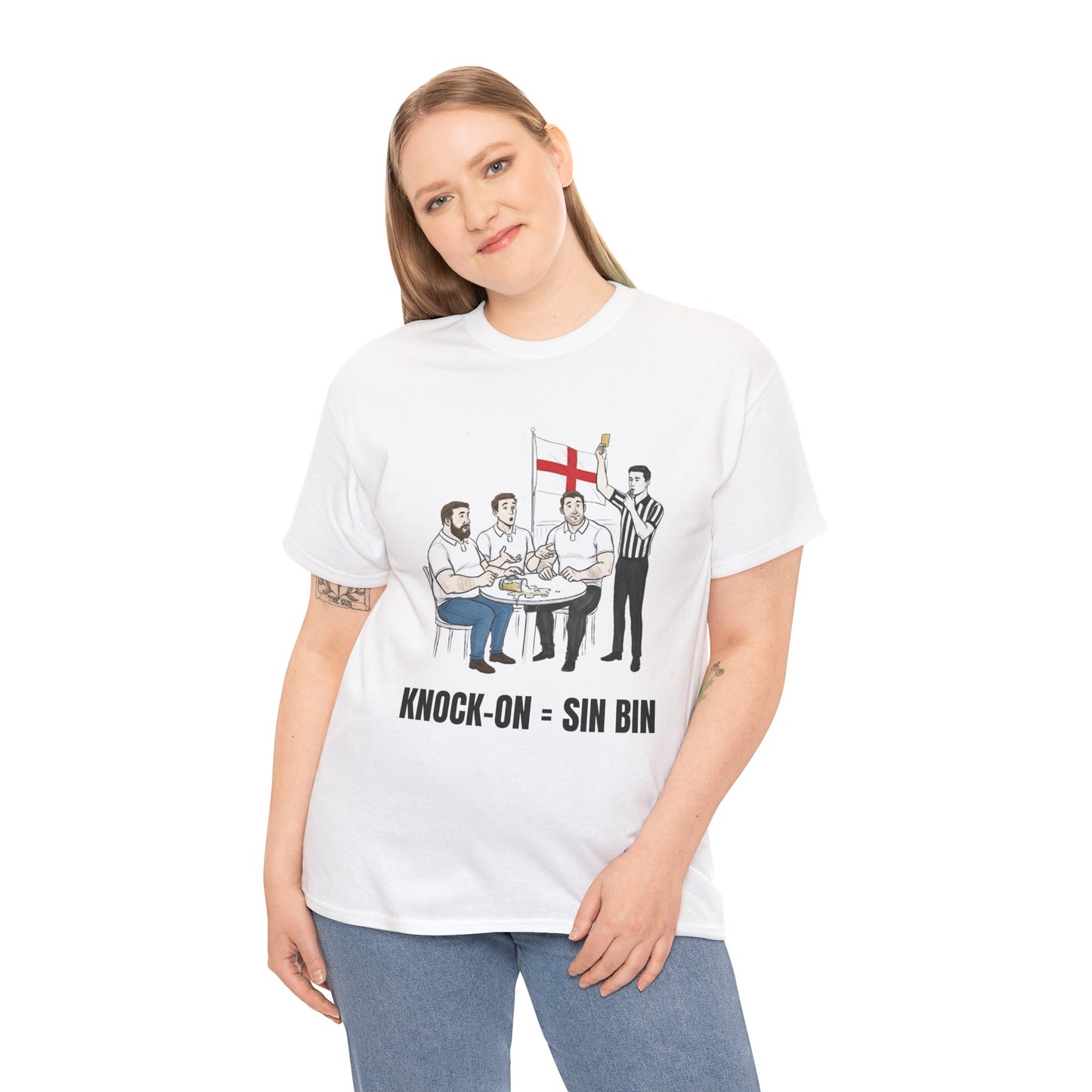 English Rugby & Beer T-Shirt – Yellow Card Pint Spill | Funny Rugby Fans Tee
