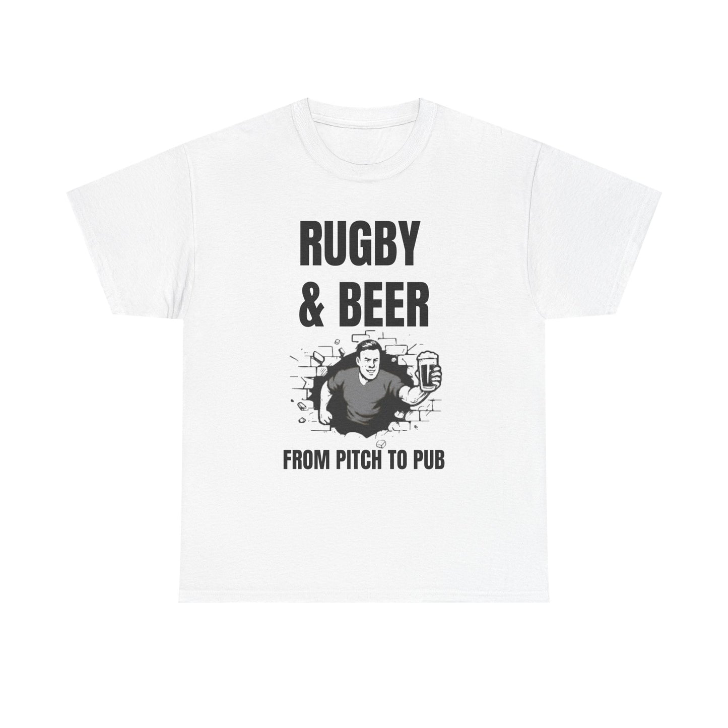Rugby & Beer T-Shirt – From the Pitch to the Pub | English Rugby Fans Tee