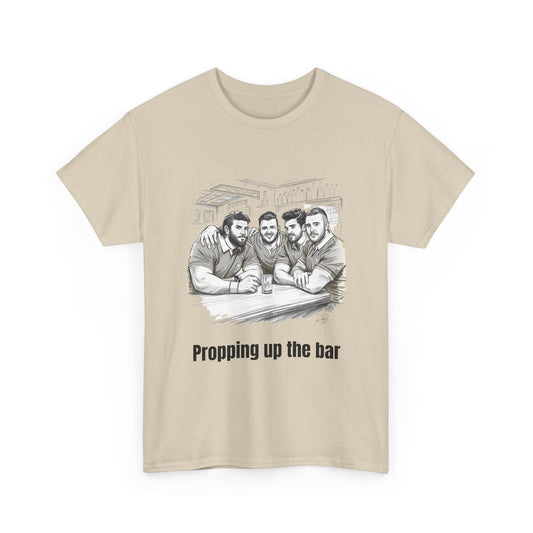 Propping Up The Bar – Funny English Rugby T-Shirt for Fans & Gifts