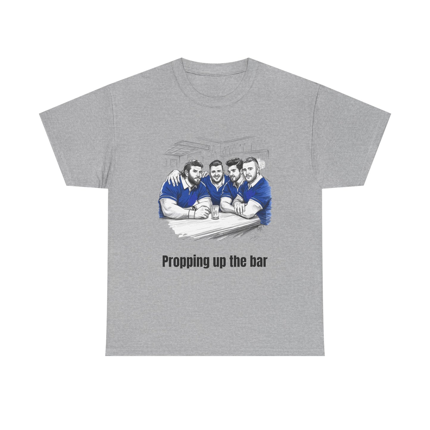 Propping Up The Bar – Funny Scottish Rugby T-Shirt for Fans & Gifts