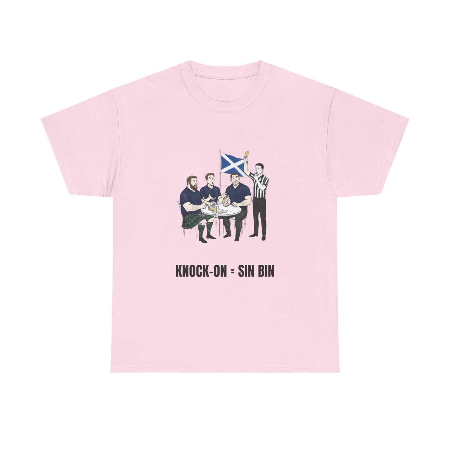 Scottish Rugby & Beer T-Shirt – Yellow Card Pint Spill | Funny Rugby Fans Tee