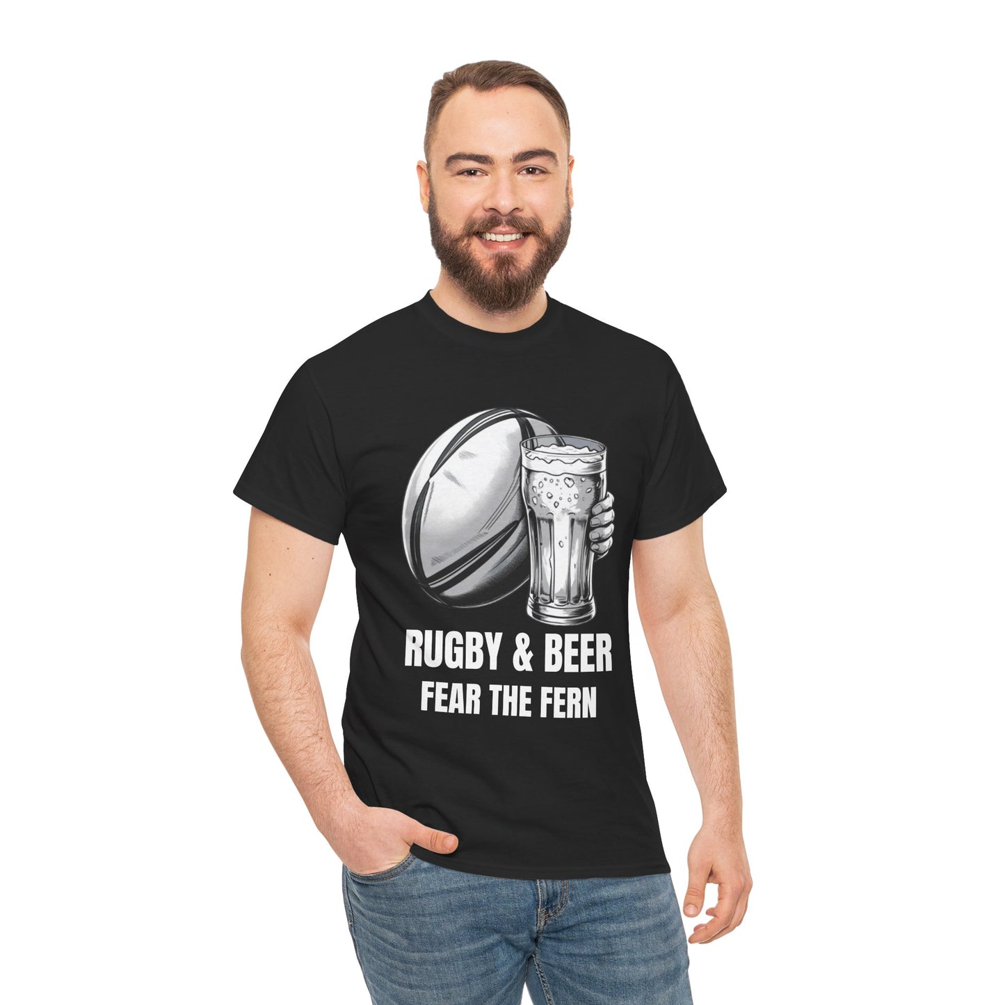 Rugby & Beer ¨Fear the Fern¨ T-Shirt - New Zealand Rugby Fan Matchday Gift