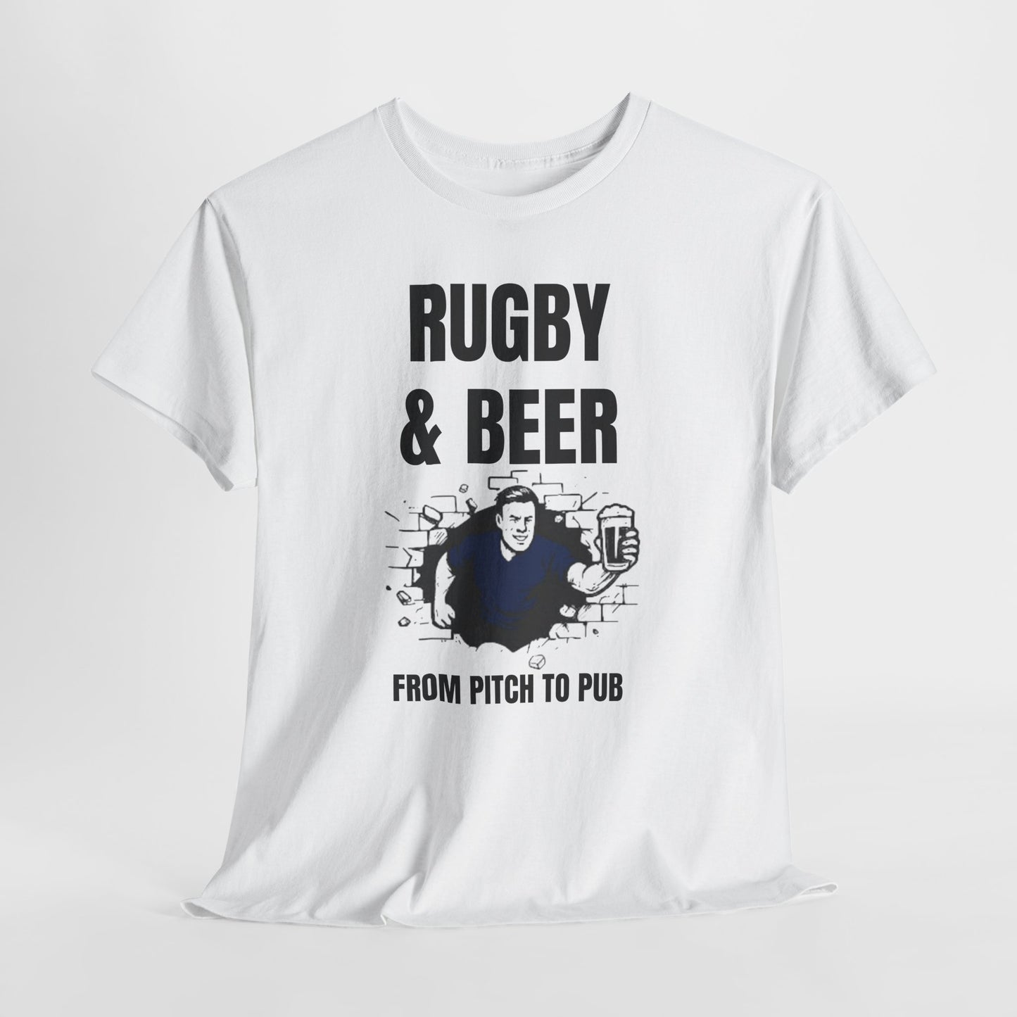 Rugby & Beer T-Shirt – From the Pitch to the Pub | Scottish Rugby Fans Tee