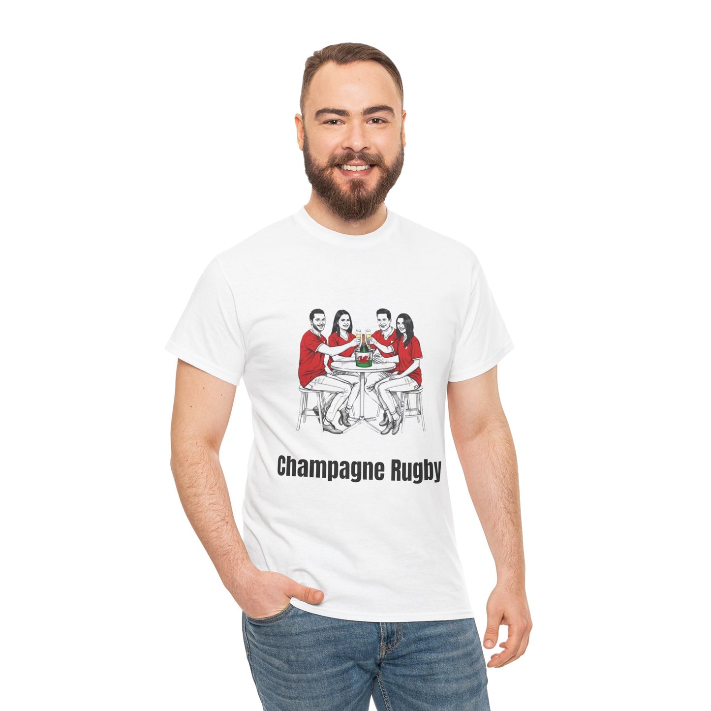 Champagne Rugby T-shirt - Six Nations Wales Fan Gift